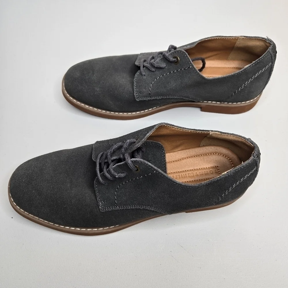 Tommy Hilfiger Men's Gray Seaside Leather Suede Shoes Size 8